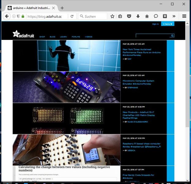 Emulator on the Arduino Blog of Adafruit - 2