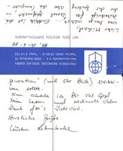 Kirsten Lehmkuhl's note of June 1988