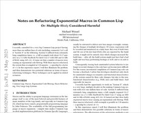 Notes on Refactoring Exponential Macros